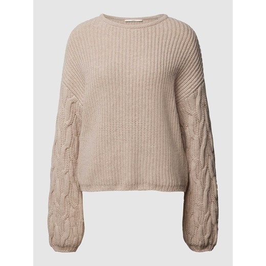 Sweter z dzianiny z wzorem warkocza ze sklepu Peek&Cloppenburg  w kategorii Swetry damskie - zdjęcie 168147654