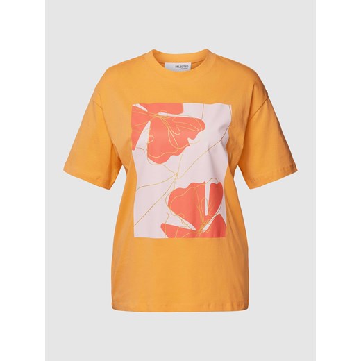 T-shirt z bawełny z nadrukiem z przodu model ‘TILA’ ze sklepu Peek&Cloppenburg  w kategorii Bluzki damskie - zdjęcie 168148070