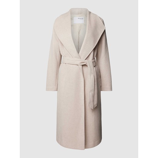 Płaszcz z wiązanym paskiem model ‘ROSA’ Selected Femme 40 okazja Peek&Cloppenburg 