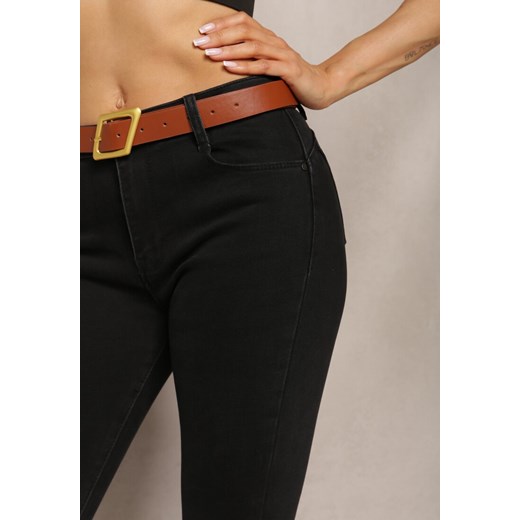 Czarne Jeansy Skinny z Paskiem ze Sprzączką w Komplecie Anitre Renee S Renee odzież promocyjna cena