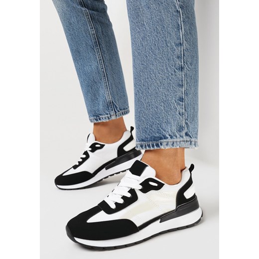 Czarno-Białe Sneakersy z Kolorowymi Wstawkami Rawilo ze sklepu born2be.pl w kategorii Buty sportowe damskie - zdjęcie 168156630