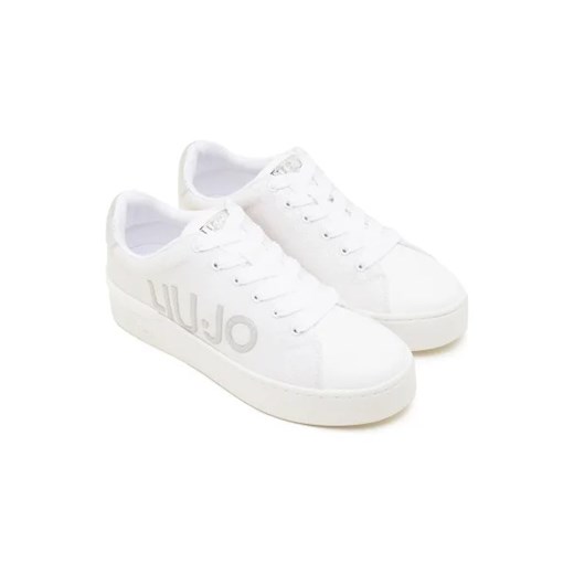Buty sportowe damskie białe Liu Jo sneakersy sznurowane na platformie 