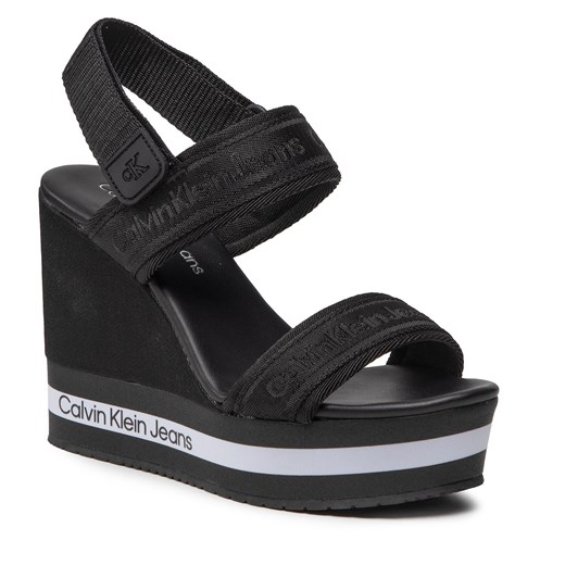 Sandały Calvin Klein Jeans Wedge Sandal Sling Pes YW0YW00572 Black BDS 40 okazja eobuwie.pl