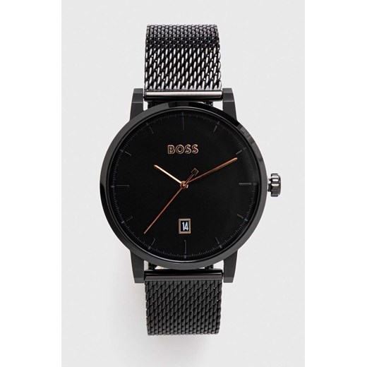 BOSS zegarek męski kolor czarny ze sklepu ANSWEAR.com w kategorii Zegarki - zdjęcie 168163822