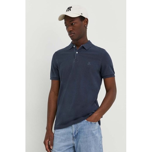Marc O&apos;Polo polo męski kolor granatowy gładki B21249653190 ze sklepu ANSWEAR.com w kategorii T-shirty męskie - zdjęcie 168163992