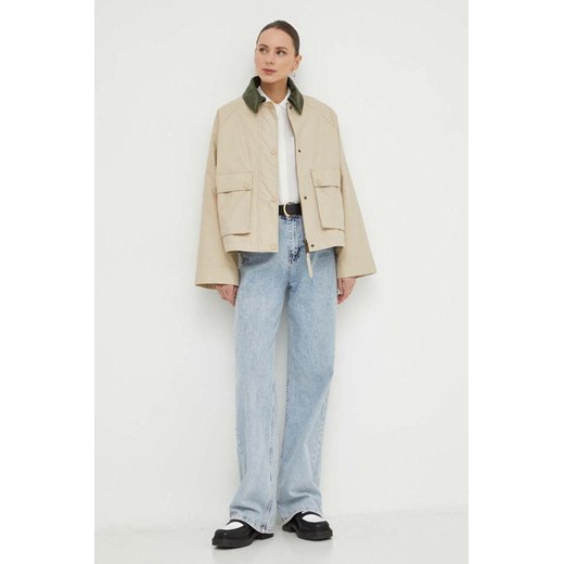 MAX&amp;Co. kurtka damska kolor beżowy przejściowa oversize 2416081031200 ze sklepu ANSWEAR.com w kategorii Kurtki damskie - zdjęcie 168164223
