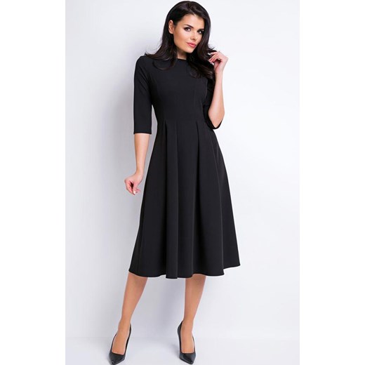 Klasyczna rozkloszowana sukienka czarna A159, Kolor czarny, Rozmiar M, Awama ze sklepu Primodo w kategorii Sukienki - zdjęcie 168168902