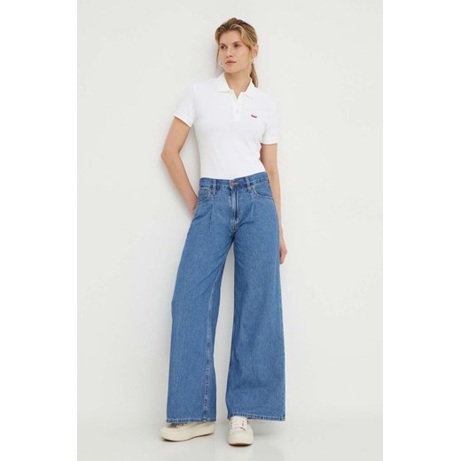 Bluzka damska Levi's z kołnierzykiem z krótkim rękawem casualowa