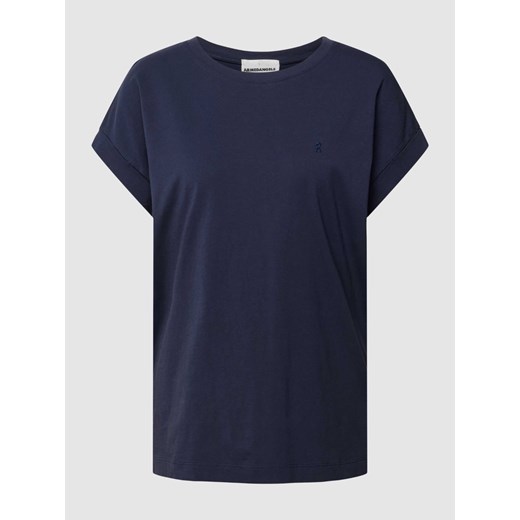 T-shirt z prążkowanym,okrągłym dekoltem model ‘IDAARA’ ze sklepu Peek&Cloppenburg  w kategorii Bluzki damskie - zdjęcie 168176544