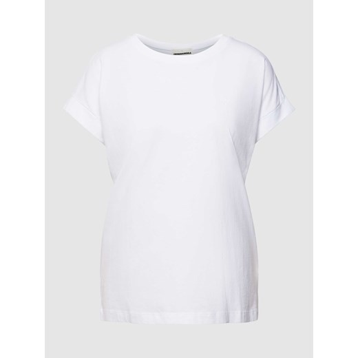 T-shirt z prążkowanym,okrągłym dekoltem model ‘IDAARA’ ze sklepu Peek&Cloppenburg  w kategorii Bluzki damskie - zdjęcie 168177783
