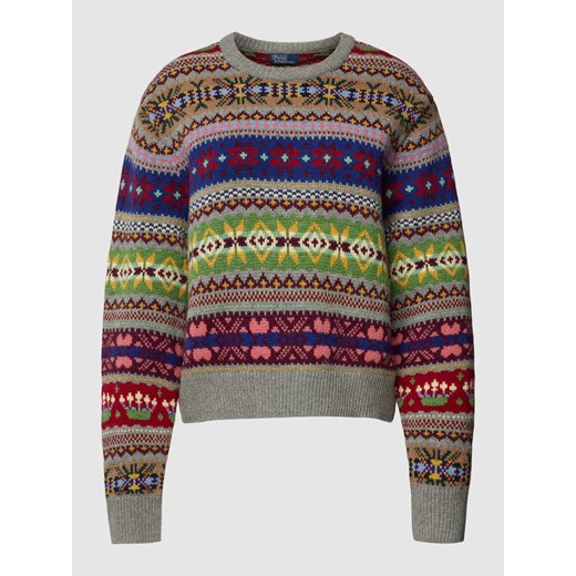 Sweter z dzianiny we wzory na całej powierzchni ze sklepu Peek&Cloppenburg  w kategorii Swetry damskie - zdjęcie 168178102