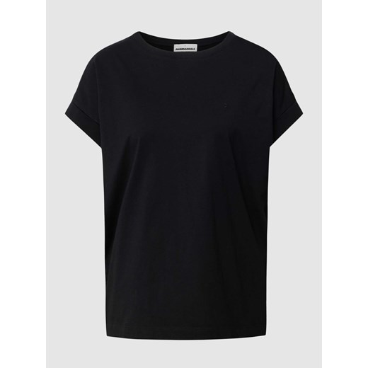 T-shirt z prążkowanym,okrągłym dekoltem model ‘IDAARA’ ze sklepu Peek&Cloppenburg  w kategorii Bluzki damskie - zdjęcie 168178520