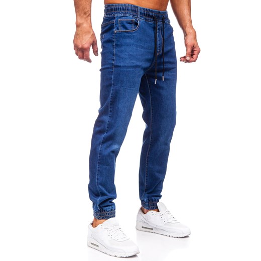 Denley jeansy męskie niebieskie z elastanu casual 