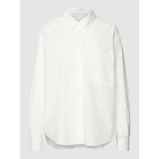 Bluzka koszulowa z czystej bawełny z kołnierzykiem i listwą guzikową ze sklepu Peek&Cloppenburg  w kategorii Koszule damskie - zdjęcie 168182361