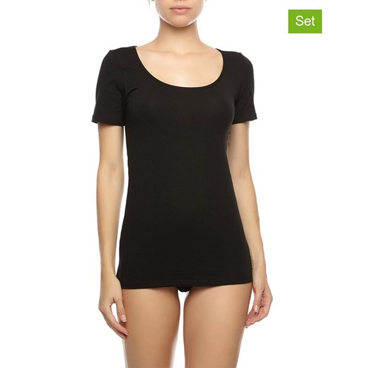 COTONELLA Koszulki (2 szt.) w kolorze czarnym ze sklepu Limango Polska w kategorii Bluzki damskie - zdjęcie 168184020