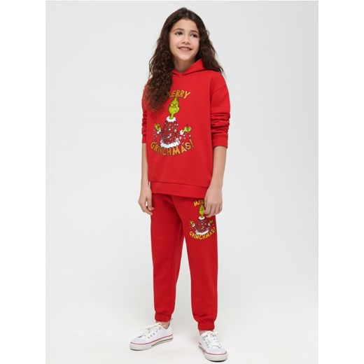 Sinsay - Spodnie dresowe Grinch - czerwony ze sklepu Sinsay w kategorii Spodnie dziewczęce - zdjęcie 168185223