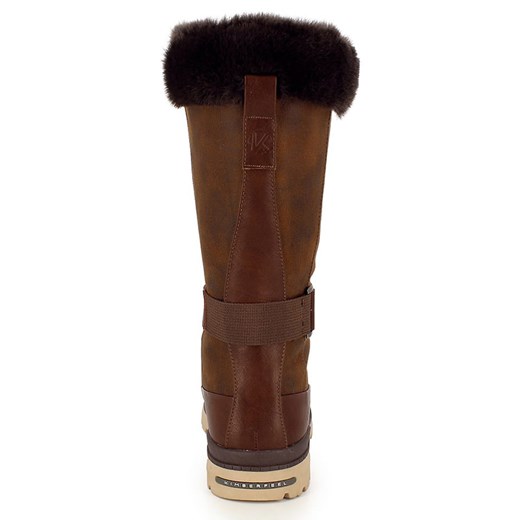 Kozaki damskie Kimberfeel casualowe brązowe płaskie 