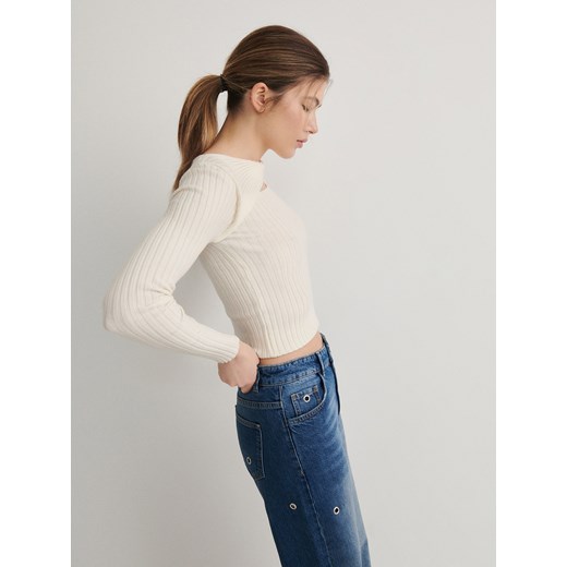 Reserved jeansy damskie granatowe