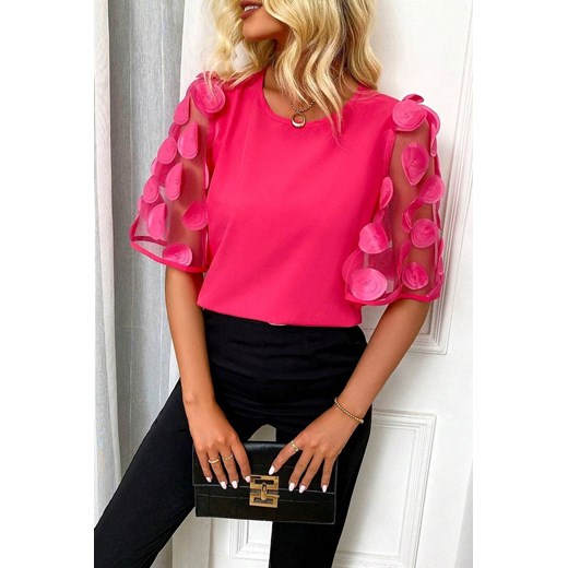 Bluzka LOSELINA FUCHSIA ze sklepu Ivet Shop w kategorii Bluzki damskie - zdjęcie 168187002