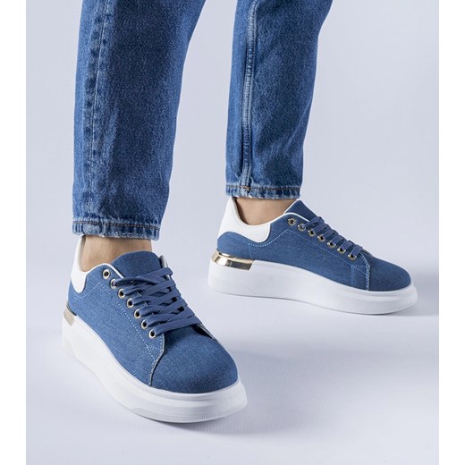 Niebieskie sneakersy na platformie Scuderlando ze sklepu gemre w kategorii Buty sportowe damskie - zdjęcie 168187911