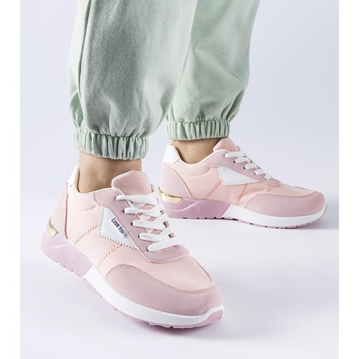 Różowe materiałowe sneakersy Geraldino ze sklepu gemre w kategorii Buty sportowe damskie - zdjęcie 168187963