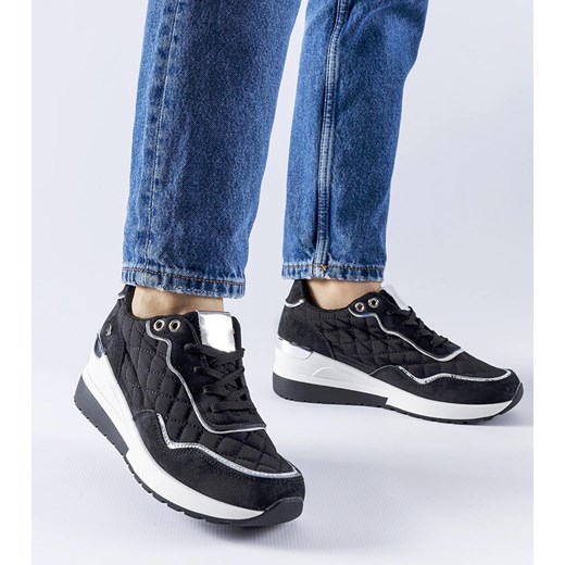 Czarne sneakersy na koturnie Pisignano ze sklepu gemre w kategorii Buty sportowe damskie - zdjęcie 168188143