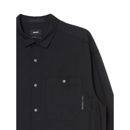 Cropp - Czarna koszula z kieszeniami - czarny ze sklepu Cropp w kategorii Koszule męskie - zdjęcie 168206083