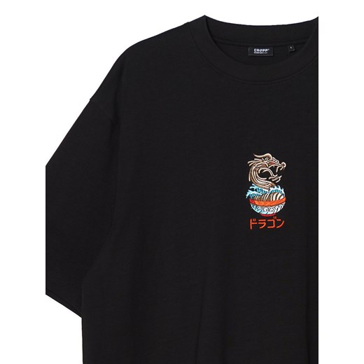 Cropp - Czarna koszulka ze smokiem - czarny ze sklepu Cropp w kategorii T-shirty męskie - zdjęcie 168206092