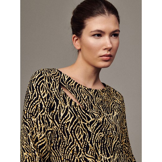 Reserved - Sukienka maxi z marszczeniem - wielobarwny Reserved XL Reserved