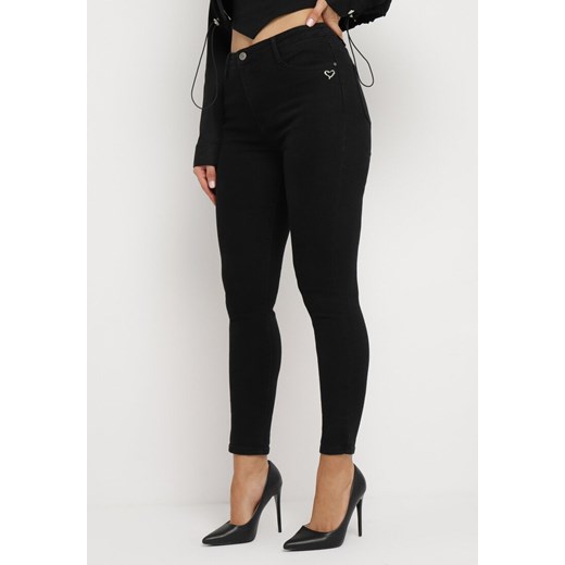 Czarne Elastyczne Jeansy o Fasonie Skinny Vilsia ze sklepu Born2be Odzież w kategorii Jeansy damskie - zdjęcie 168208891