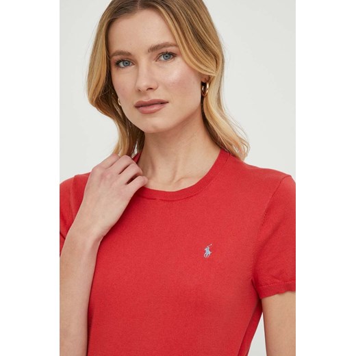 Polo Ralph Lauren t-shirt damski kolor czerwony ze sklepu ANSWEAR.com w kategorii Bluzki damskie - zdjęcie 168209640