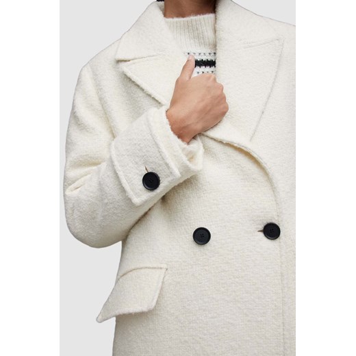 AllSaints płaszcz z wełną MABEL WINNIE kolor biały przejściowy oversize 34 ANSWEAR.com