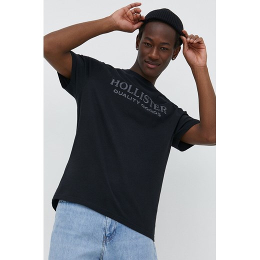 Hollister Co. t-shirt bawełniany męski kolor czarny z aplikacją ze sklepu ANSWEAR.com w kategorii T-shirty męskie - zdjęcie 168210563