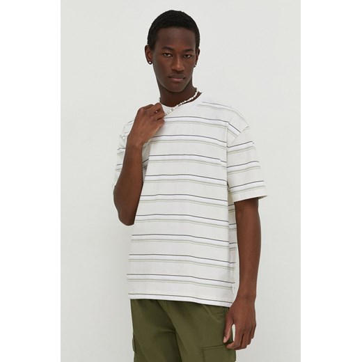 Hollister Co. t-shirt bawełniany męski kolor beżowy wzorzysty ze sklepu ANSWEAR.com w kategorii T-shirty męskie - zdjęcie 168210583