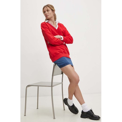 Answear Lab bluza damska kolor czerwony gładka Answear Lab XL/XXL ANSWEAR.com