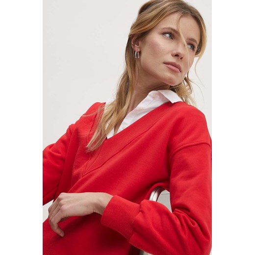 Answear Lab bluza damska kolor czerwony gładka Answear Lab XL/XXL ANSWEAR.com