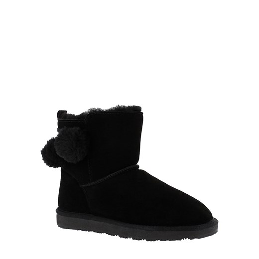 NICEBAY Skórzane botki zimowe &quot;Ekutna&quot; w kolorze czarnym ze sklepu Limango Polska w kategorii Śniegowce damskie - zdjęcie 168212113