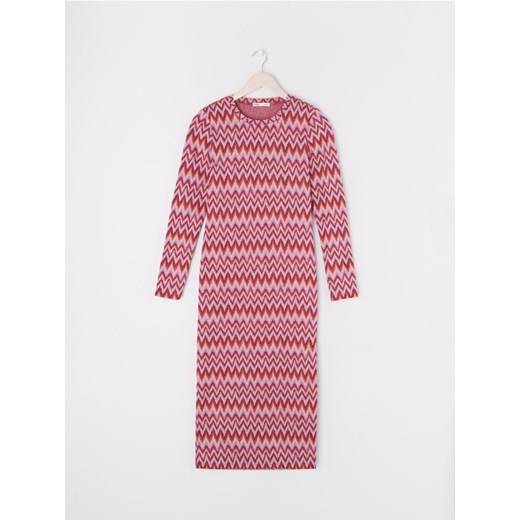 Sinsay - Sukienka midi ze wzorem - wielobarwny ze sklepu Sinsay w kategorii Sukienki - zdjęcie 168214070