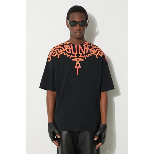 Marcelo Burlon t-shirt bawełniany Graffiti Wings męski kolor czarny z nadrukiem CMAA054S24JER0011020 ze sklepu PRM w kategorii T-shirty męskie - zdjęcie 168215244