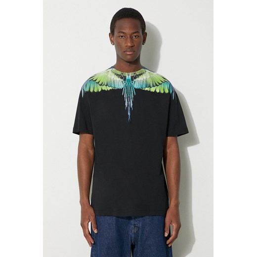 Marcelo Burlon t-shirt bawełniany Icon Wings Basic męski kolor czarny z nadrukiem CMAA056S24JER0011050 ze sklepu PRM w kategorii T-shirty męskie - zdjęcie 168215252