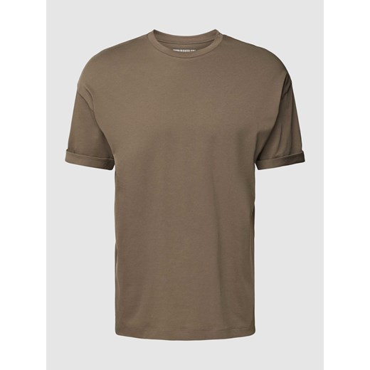T-shirt z prążkowanym,okrągłym dekoltem model ‘THILO’ ze sklepu Peek&Cloppenburg  w kategorii T-shirty męskie - zdjęcie 168222130