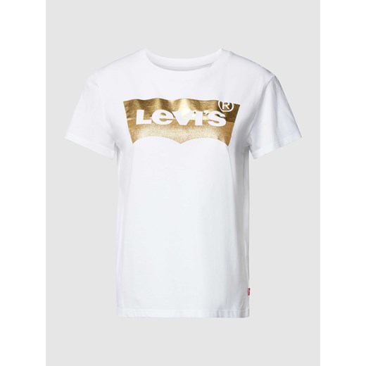 T-shirt z nadrukiem z logo model ‘THE PERFECT TEE’ ze sklepu Peek&Cloppenburg  w kategorii Bluzki damskie - zdjęcie 168222364