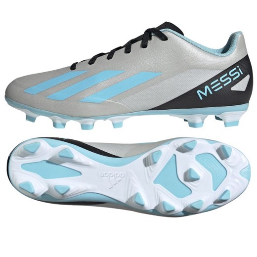 Buty piłkarskie adidas X Crazyfast Messi.4 FxG M IE4072 odcienie szarości szare ze sklepu ButyModne.pl w kategorii Buty sportowe męskie - zdjęcie 168226790