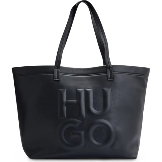 Shopper bag Hugo Boss na ramię ze skóry ekologicznej bez dodatków 