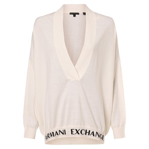 Armani Exchange Sweter damski Kobiety Sztuczne włókno écru jednolity ze sklepu vangraaf w kategorii Swetry damskie - zdjęcie 168228893