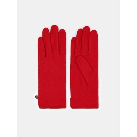 Mohito - Czerwone rękawiczki z wełną - czerwony ze sklepu Mohito w kategorii Rękawiczki damskie - zdjęcie 168230751
