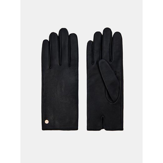 Mohito - Czarne skórzane rękawiczki - czarny ze sklepu Mohito w kategorii Rękawiczki damskie - zdjęcie 168230814