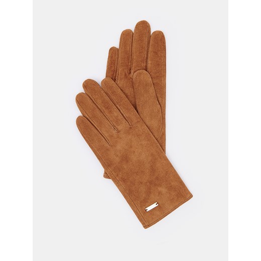Mohito - Brązowe rękawiczki - czerwony ze sklepu Mohito w kategorii Rękawiczki damskie - zdjęcie 168231190