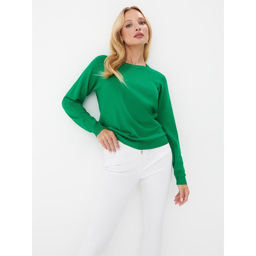 Mohito - Zielony sweter basic - zielony ze sklepu Mohito w kategorii Swetry damskie - zdjęcie 168234490