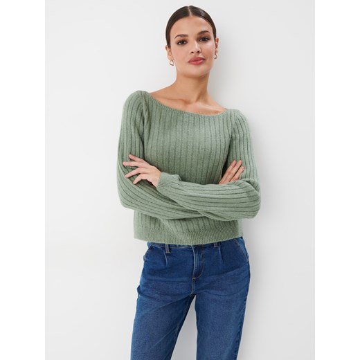 Mohito - Dzianinowy sweter - zielony ze sklepu Mohito w kategorii Swetry damskie - zdjęcie 168235934